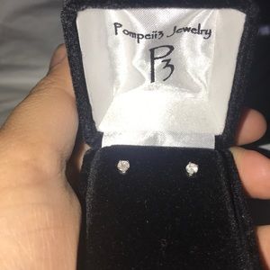 1/4 ct diamond stud earrings 14K White gold